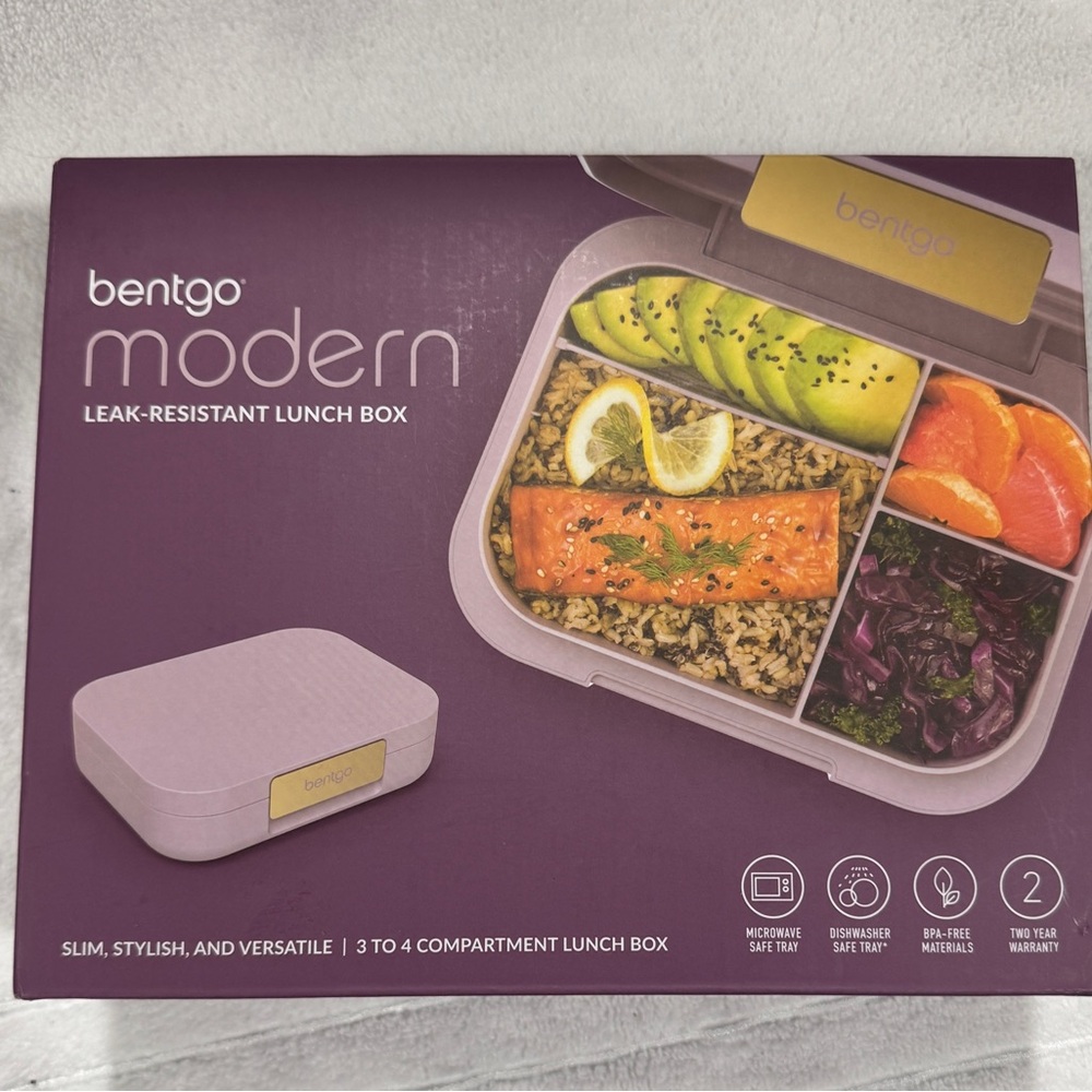 Modern Leak-Resistant Lunch Box - Purple